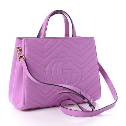 Gucci Calfskin Matelasse Small GG Marmont Tote Candy Mousse 3 of 11