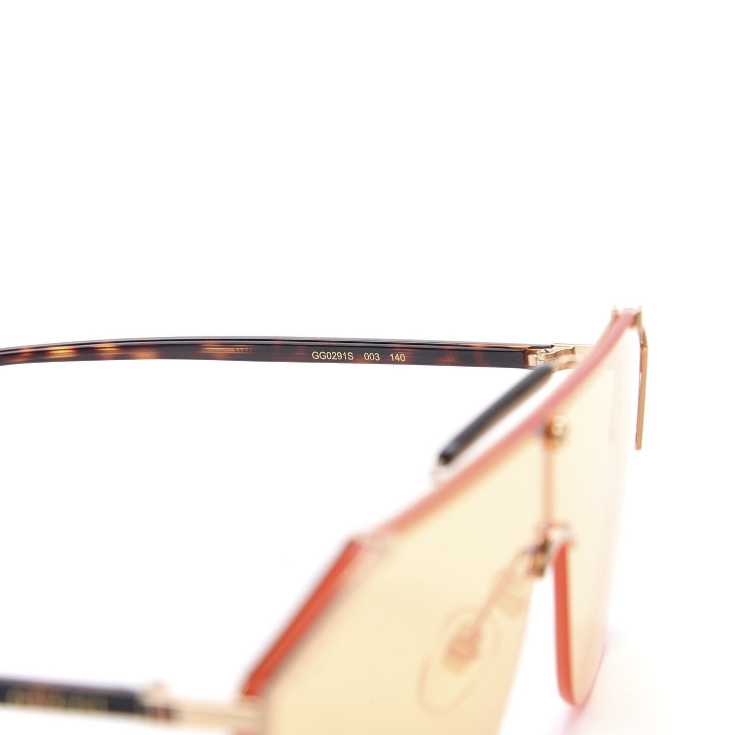Metal Rimless Square Sunglasses GG0291S Ambar Gold