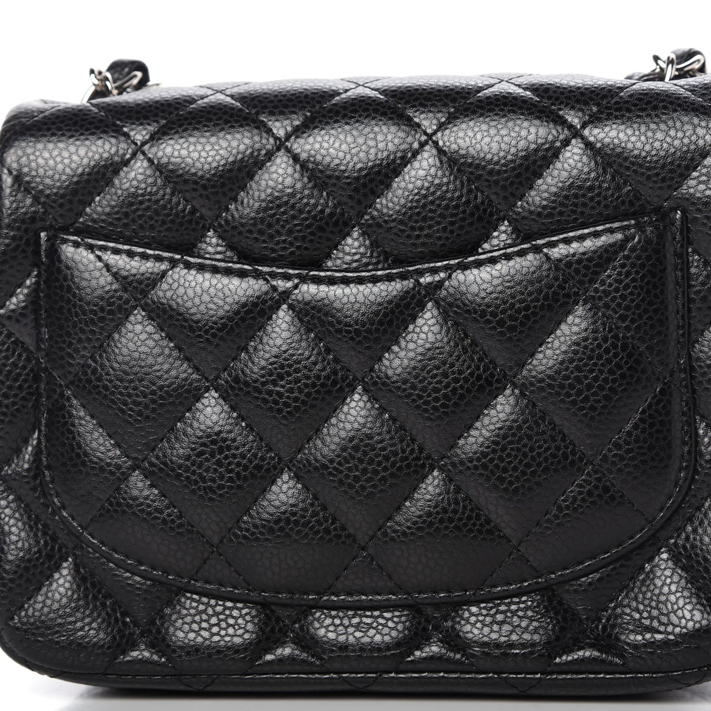 Caviar Quilted Mini Square Flap Black