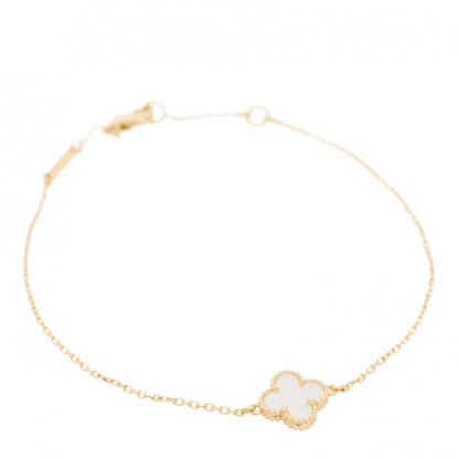 Van Cleef & Arpels 18K Yellow Gold Mother of Pearl Sweet Alhambra Bracelet 1 of 6