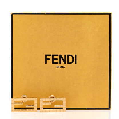 Fendi Metal Baguette Earrings Gold 5 of 5