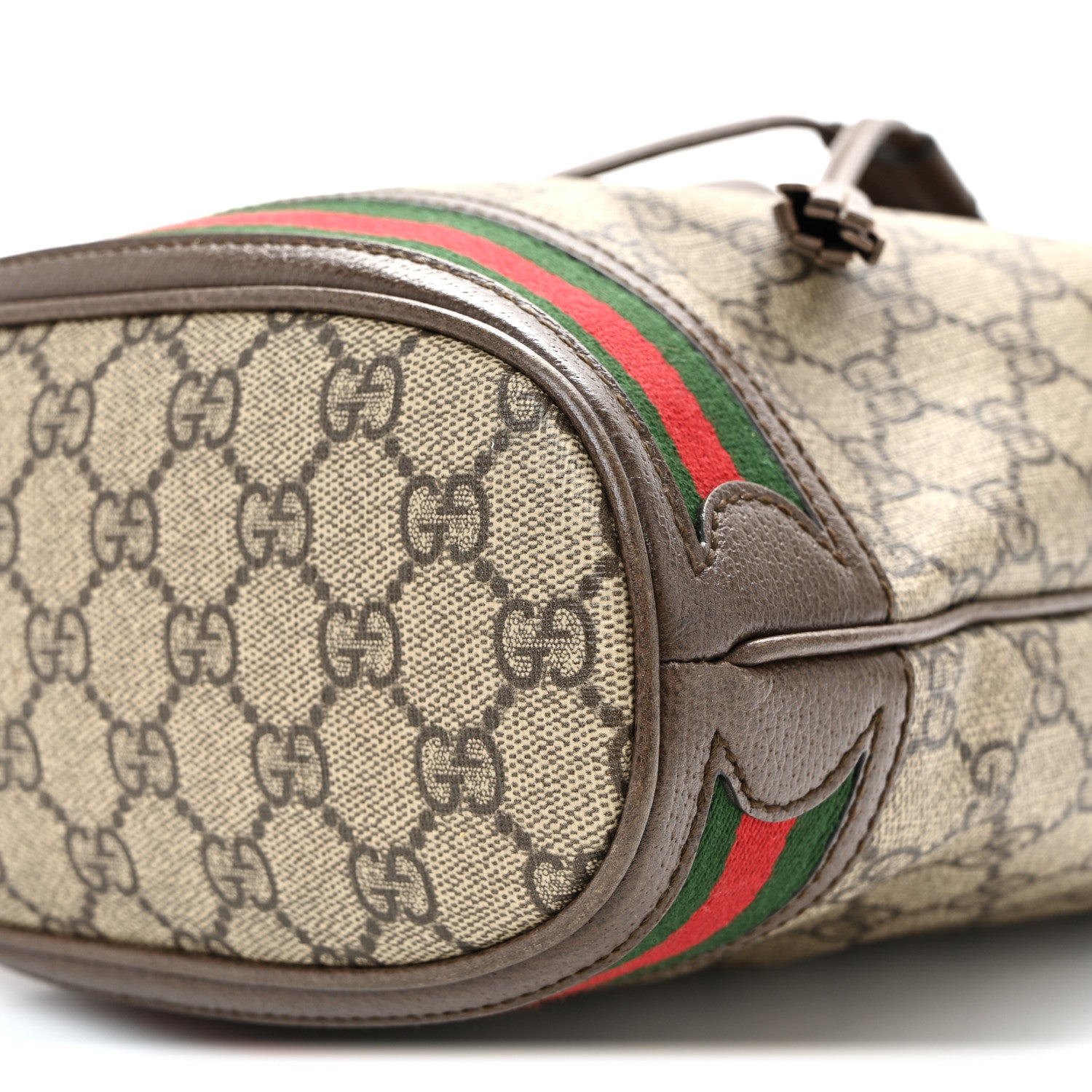 Gucci GG Supreme Monogram Web Small Ophidia Bucket Bag Brown 10 of 11