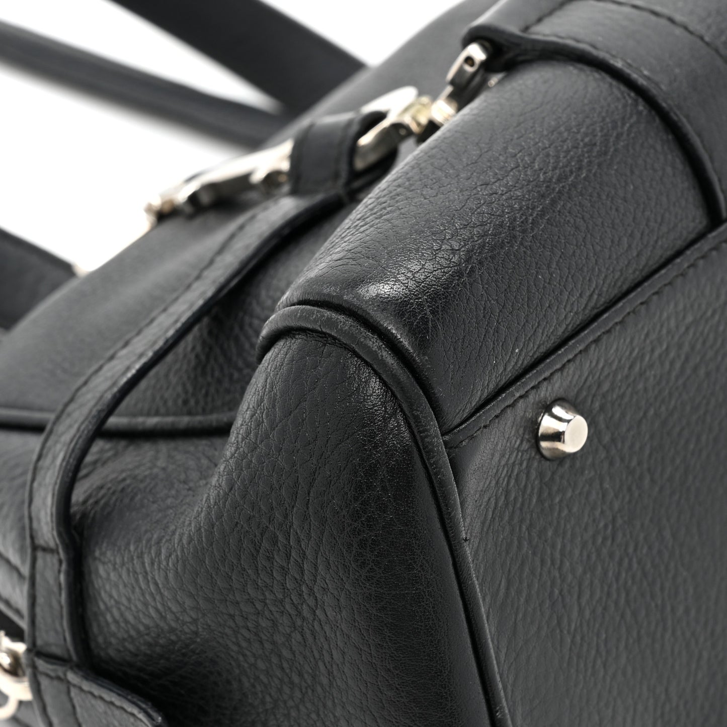 Calfskin Logo Charms Boston Black
