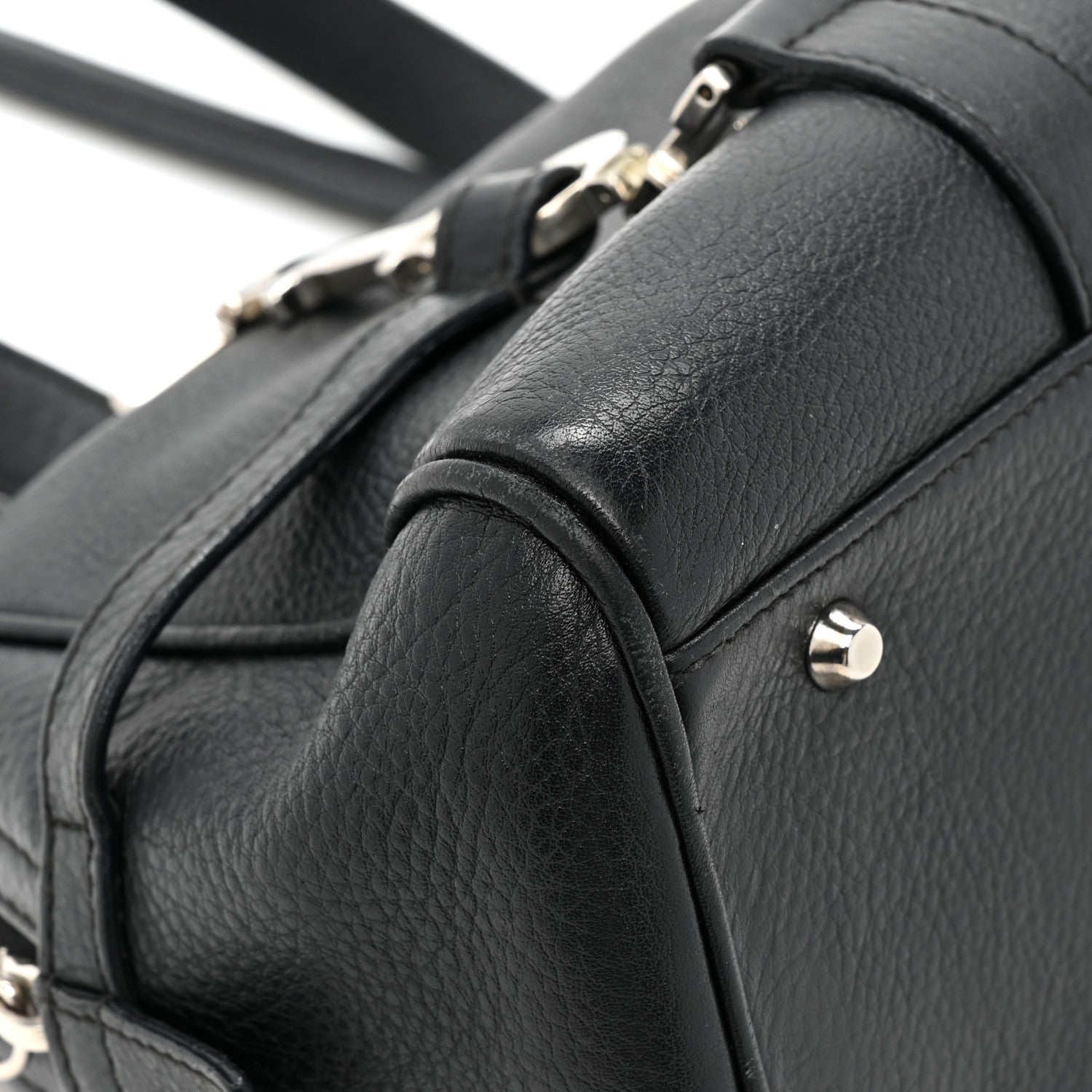 Christian Dior Calfskin Logo Charms Boston Black 10 of 14