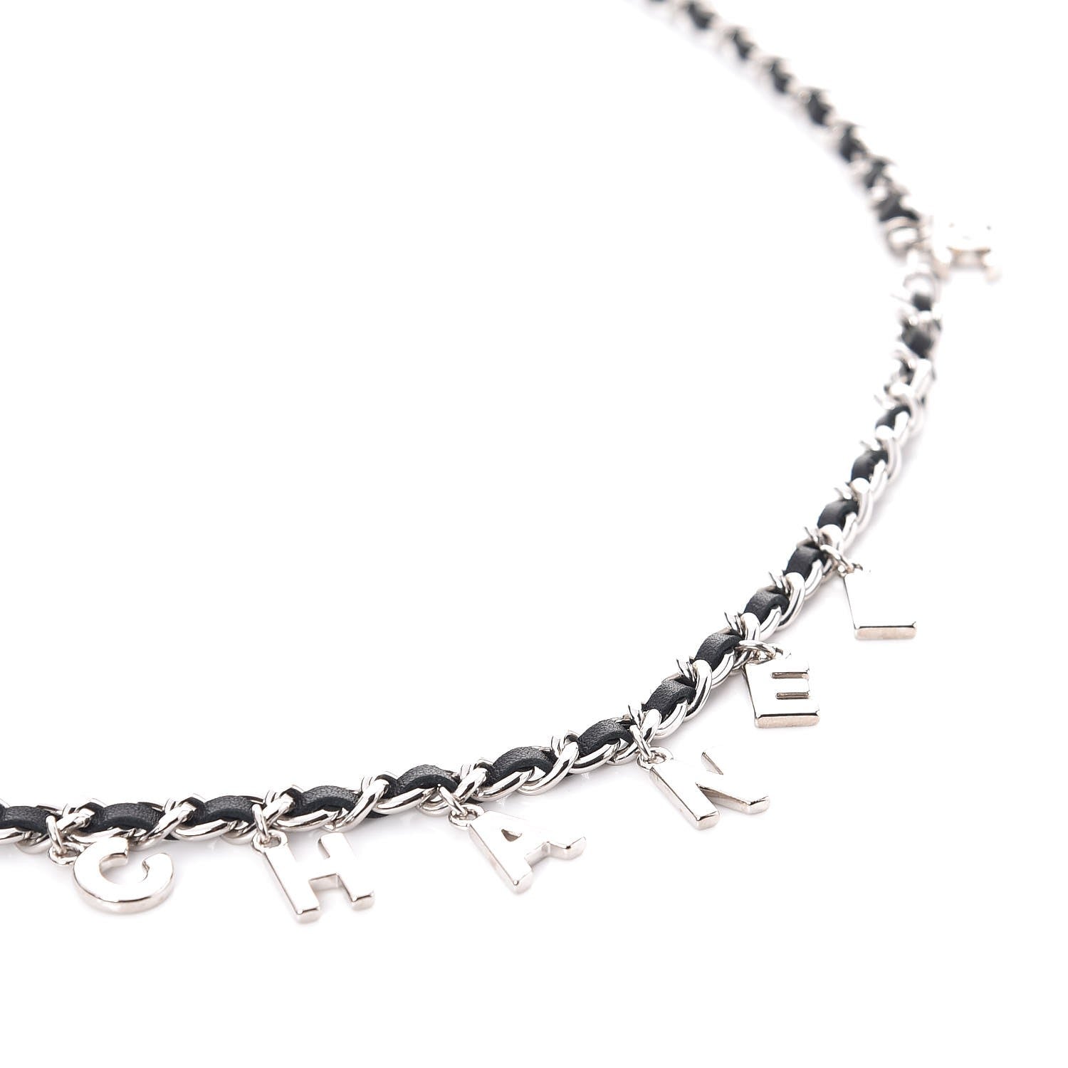 Chanel Lambskin Chain Logo Belt Black Silver 3 of 6