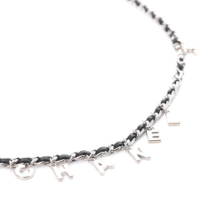 Chanel Lambskin Chain Logo Belt Black Silver 3 of 6