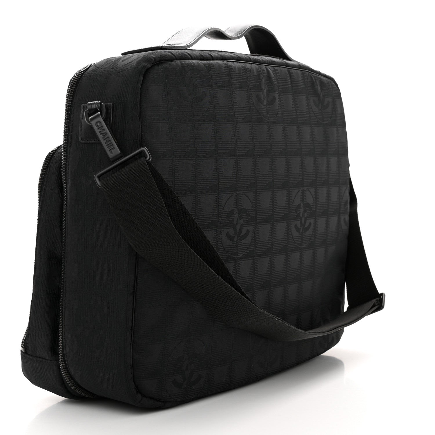 Chanel Nylon Travel Laptop Briefcase Black 4 of 17