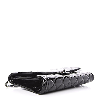 Chanel Patent Quilted Clutch with Chain Flap Black 4 of 10