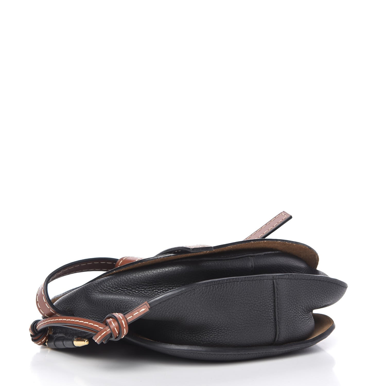 Loewe Grained Calfskin Small Gate Crossbody Bag Pecan Black 4 of 9