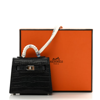 Hermes Matte Alligator Mini Kelly Twilly Bag Charm Bleu Indigo 5 of 5