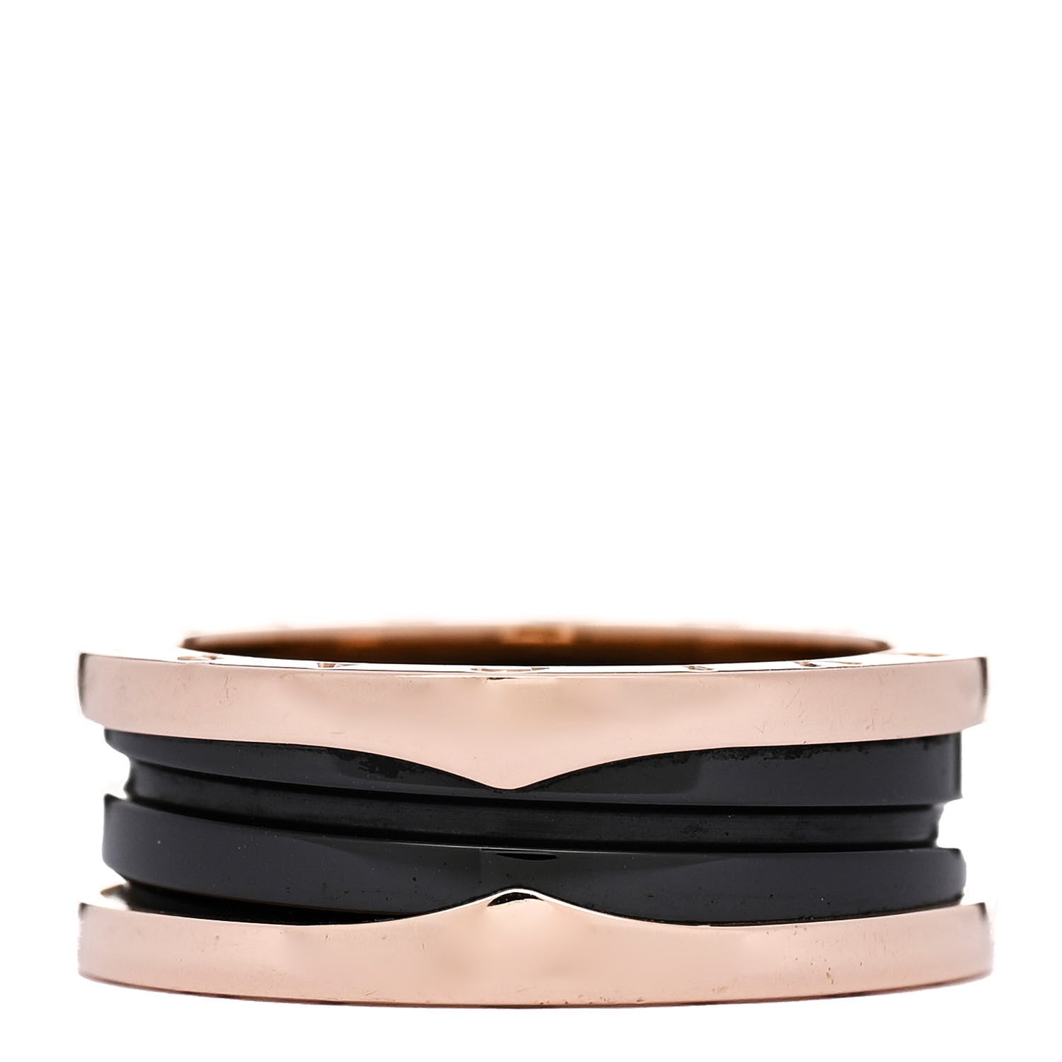 Bulgari 18K Rose Gold Black Ceramic B.Zero1 Two-Band Ring 58 8.25 3 of 6