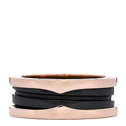 Bulgari 18K Rose Gold Black Ceramic B.Zero1 Two-Band Ring 58 8.25 3 of 6