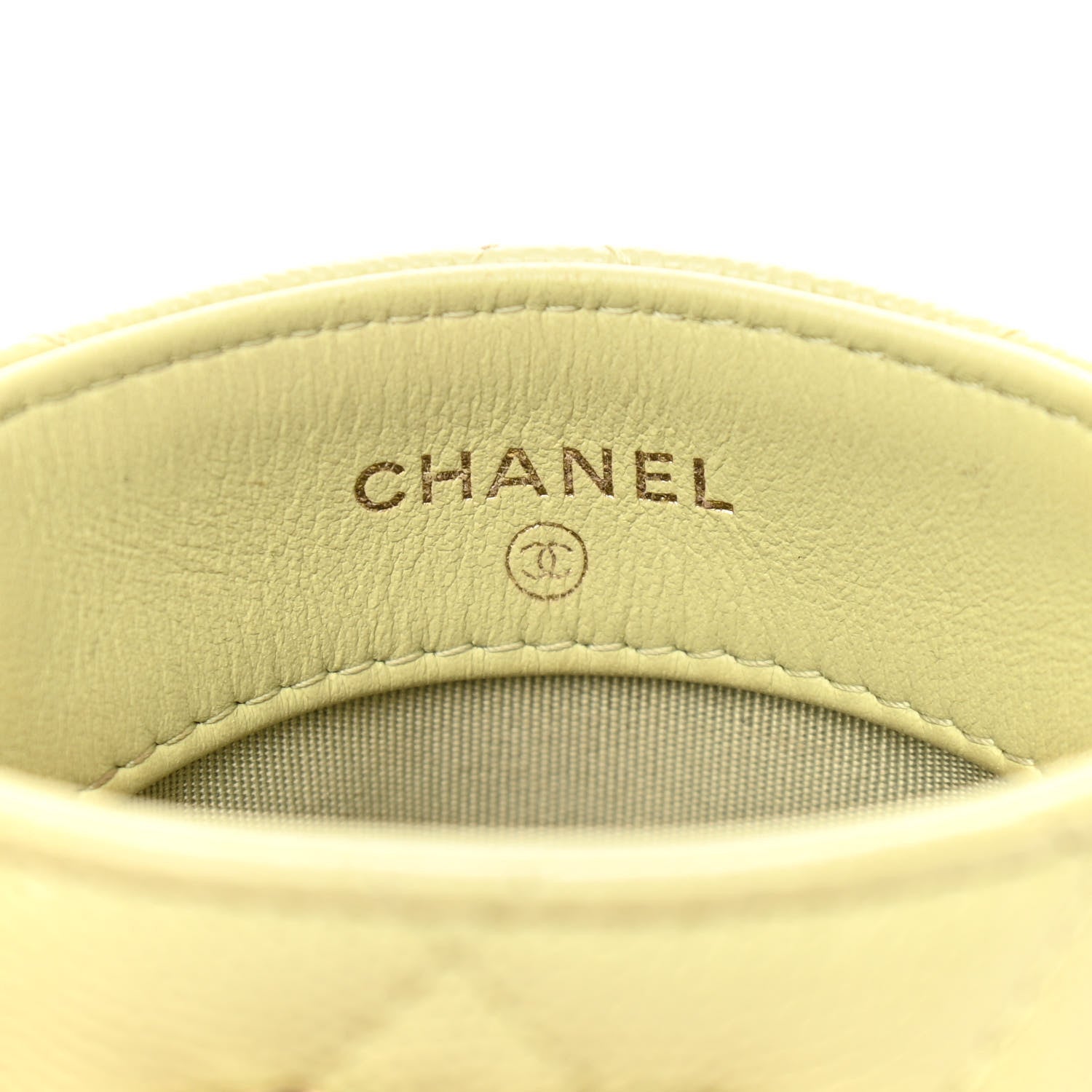 Chanel Caviar Quilted French New Wave Phone Holder With Chain Light Green 6 of 13
