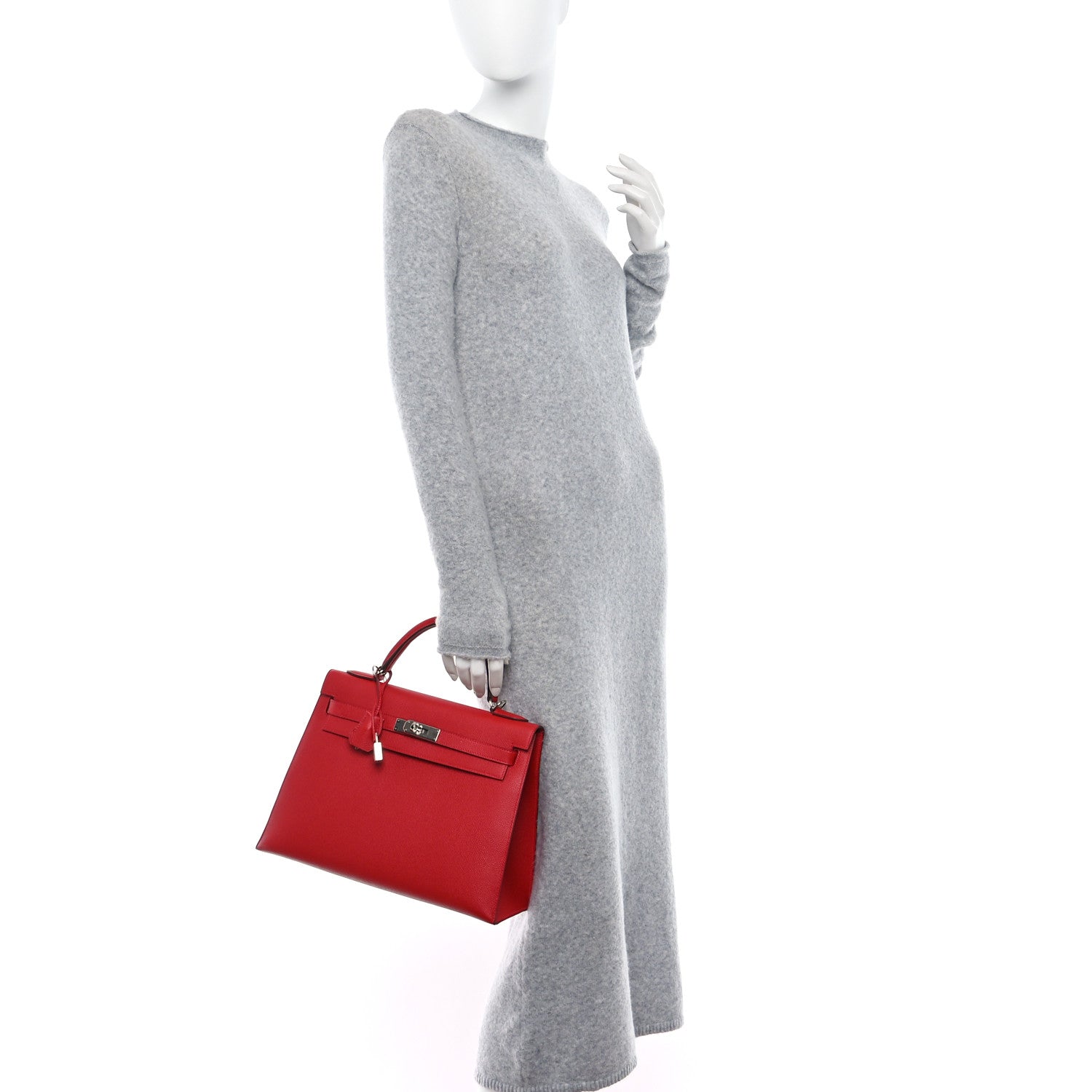 Hermes Epsom Kelly Sellier 32 Rouge Casaque 2 of 9