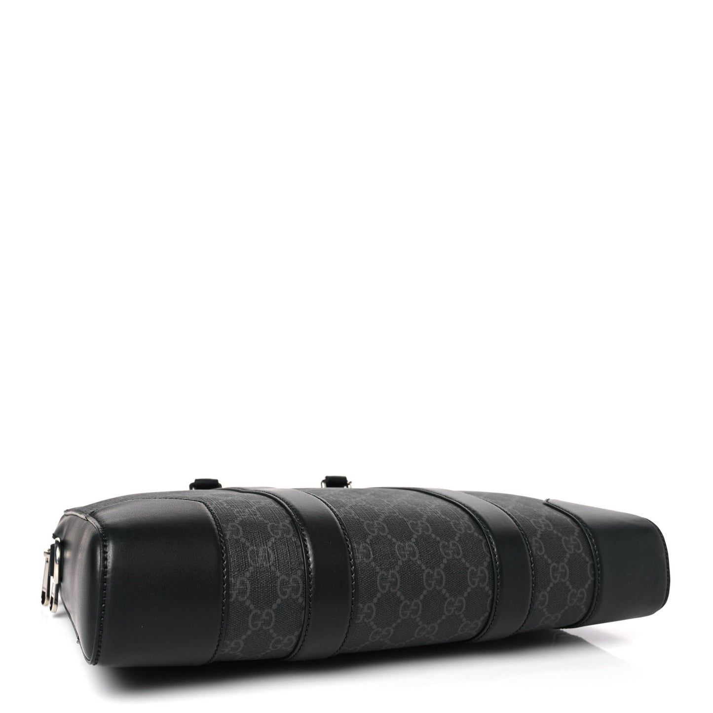 GG Supreme Monogram Appia Calfskin Web Briefcase Black