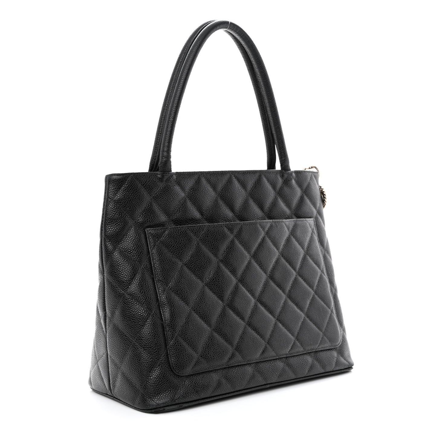 Caviar Quilted Medallion Tote Black