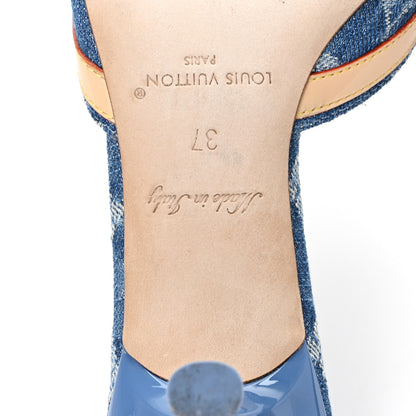 Louis Vuitton Monogram Denim 6AM Mules 37 Light Blue 7 of 9
