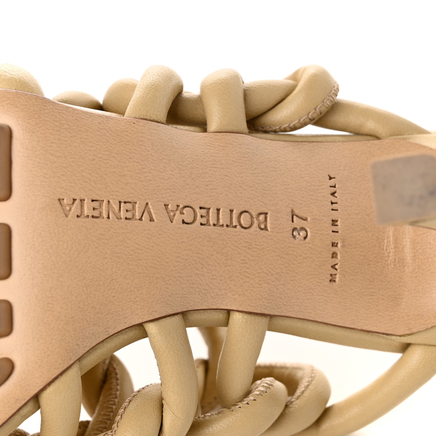 Bottega Veneta Nappa Weave Stretch Mule Sandals 37 Cane Sugar 7 of 8