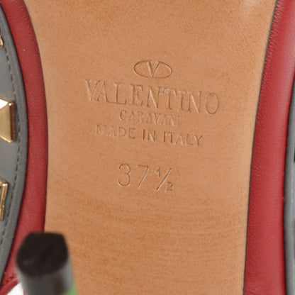 Valentino Garavani Nappa Rockstud Ankle Strap 100mm Pumps Rosso Valentino Grey Clover Deep Rose 6 of 7