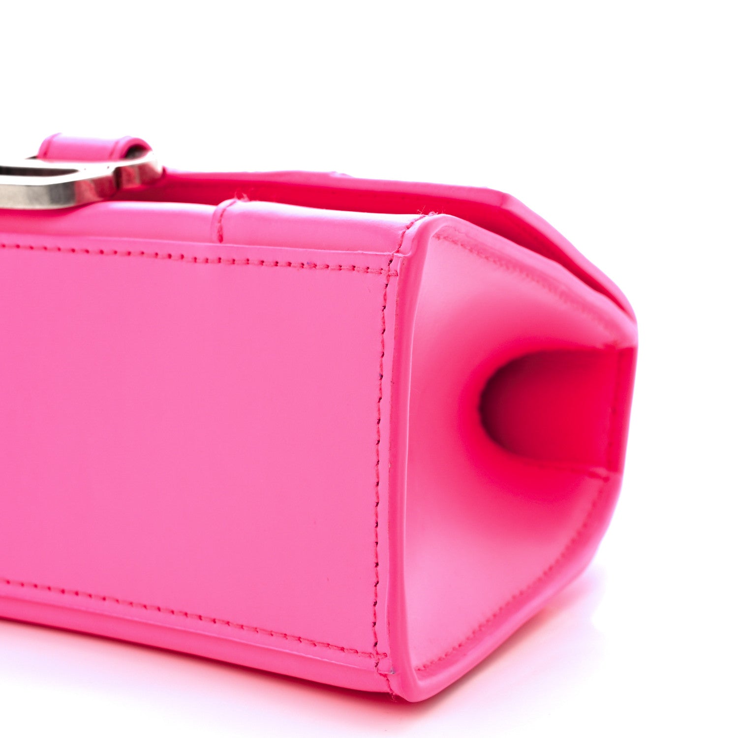 Balenciaga Shiny Box Calfskin Hourglass Top Handle Bag XS Fluo Pink 12 of 16