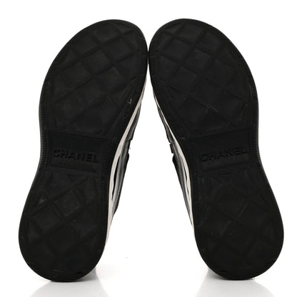 Chanel Velvet Calfskin Mixed Fibers CC Sneakers 37.5 Black 5 of 8