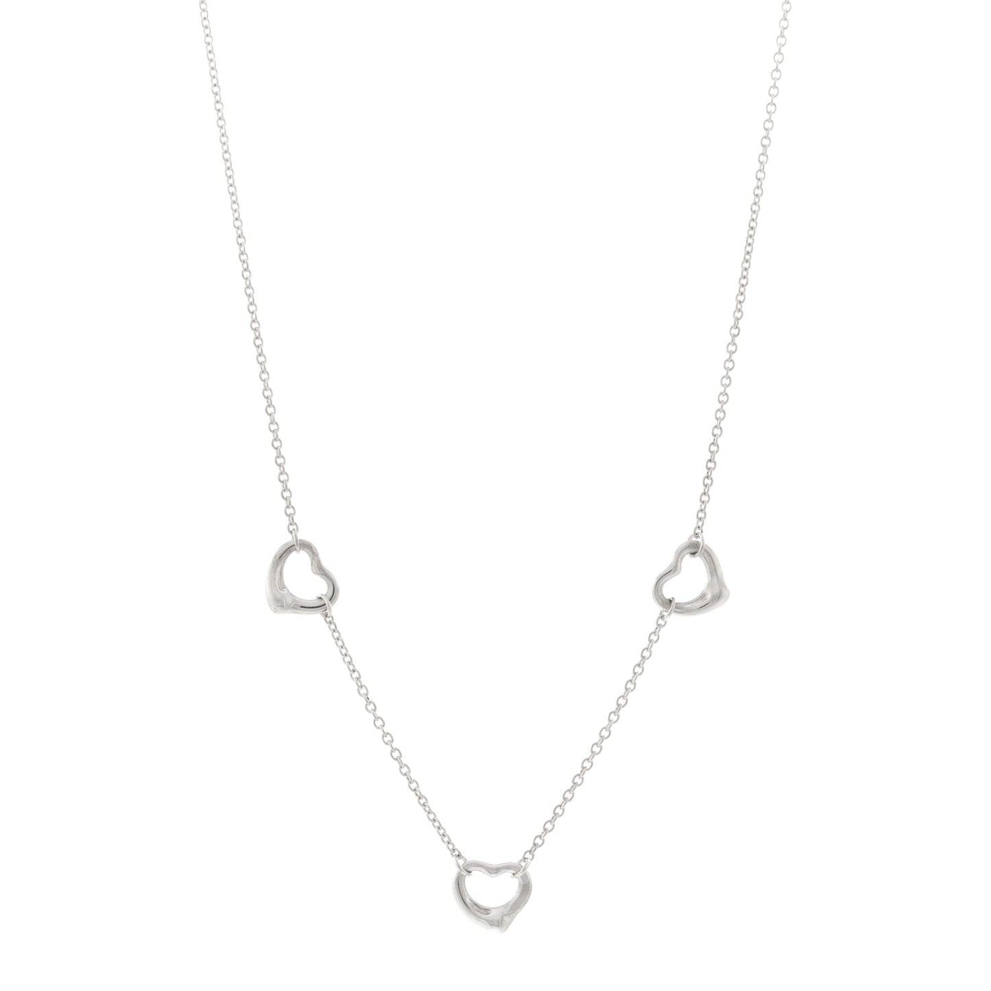 Sterling Silver Elsa Peretti 3 Open Hearts Necklace