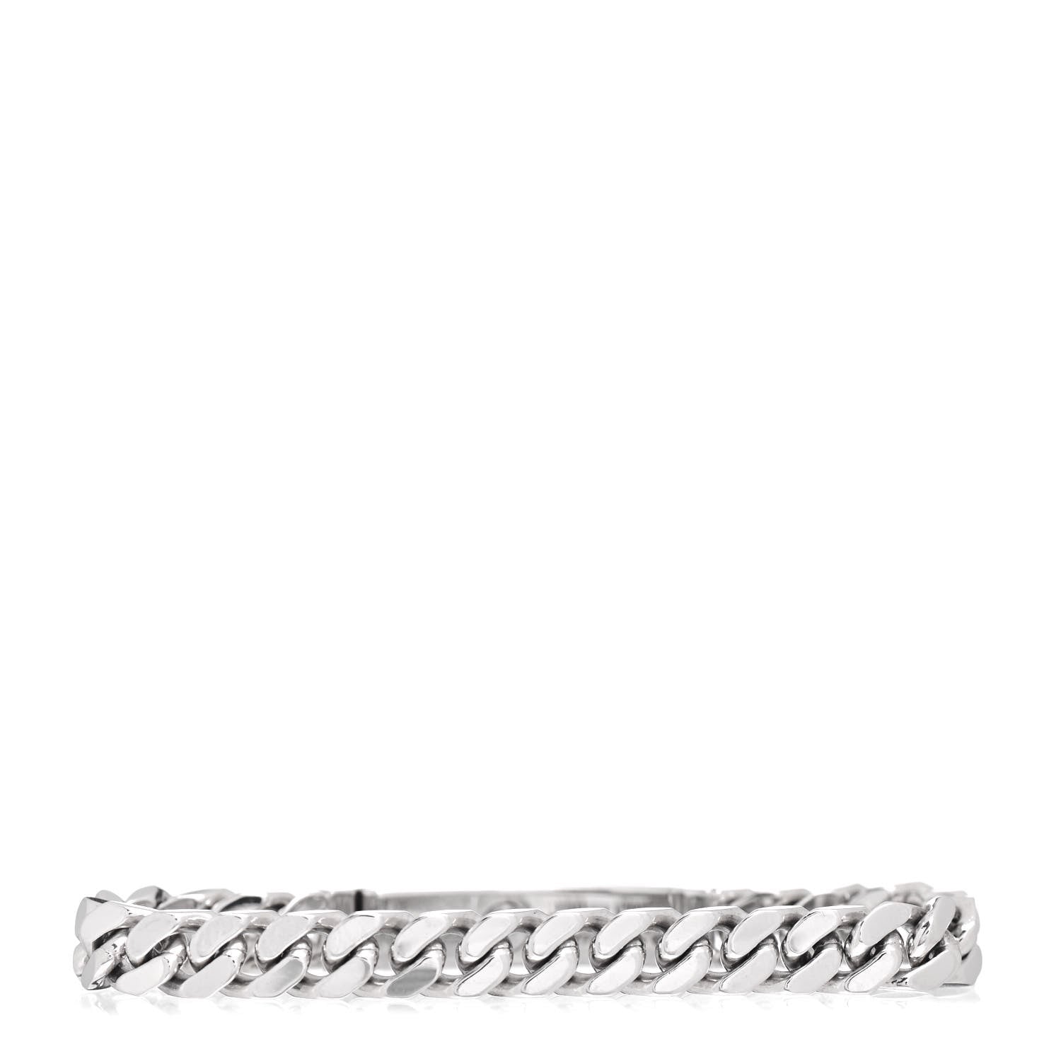 Hermes 18K White Gold Diamond TPM Kelly Gourmette Bracelet XS 3 of 4