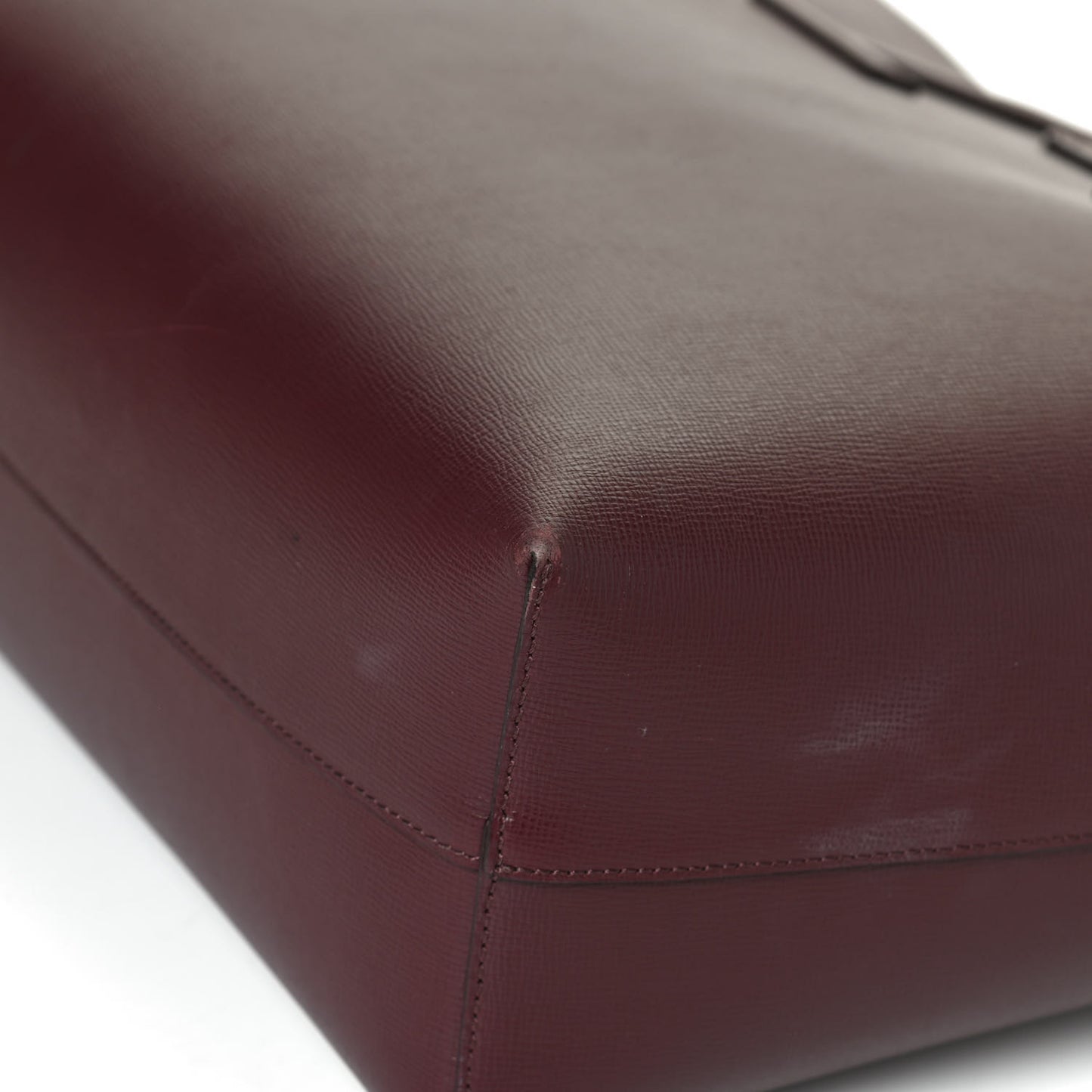 Grained Calfskin Small T Tote Bordeaux