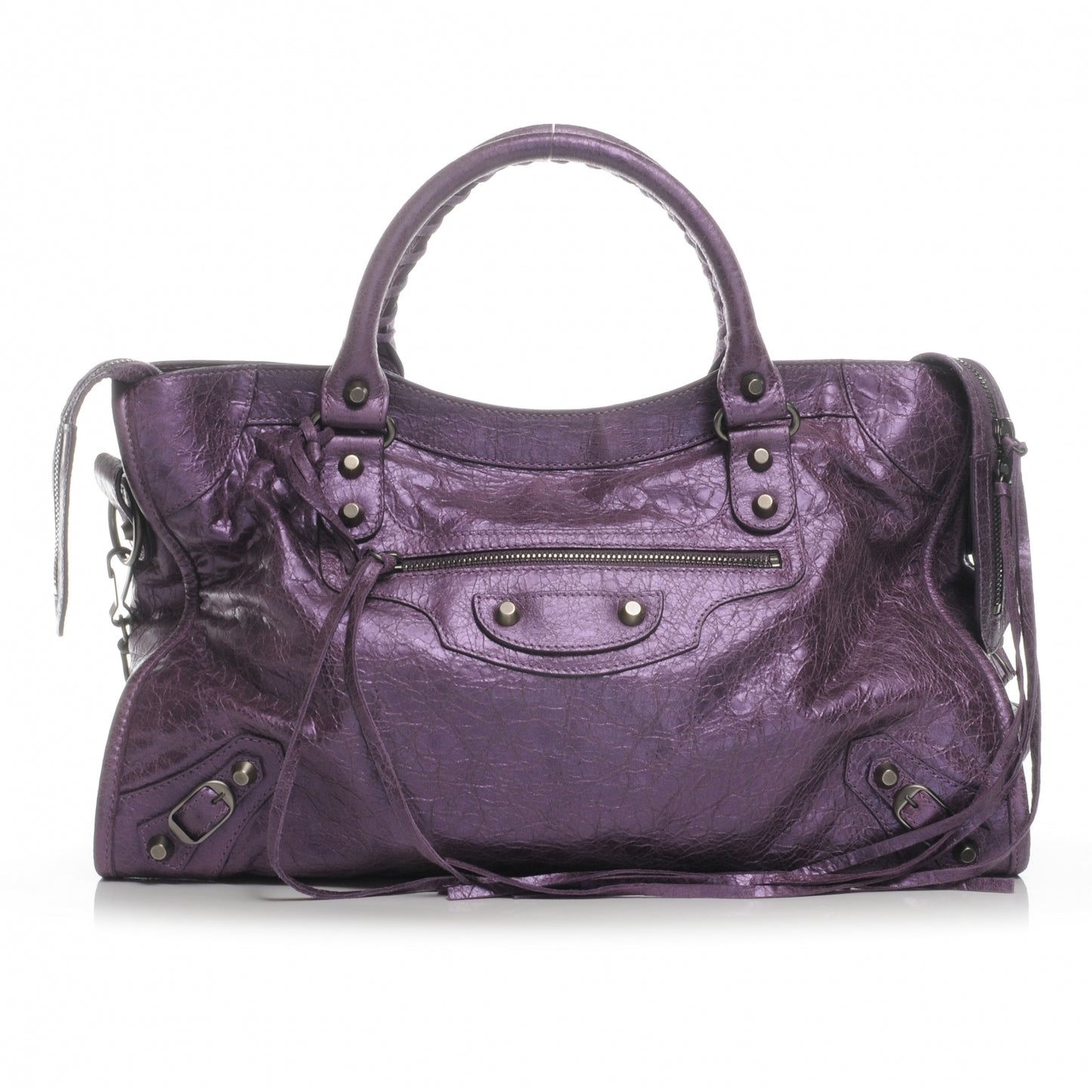 Agneau Classic Hardware City Metallic Purple