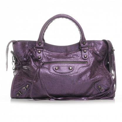 Balenciaga Agneau Classic Hardware City Metallic Purple 1 of 9