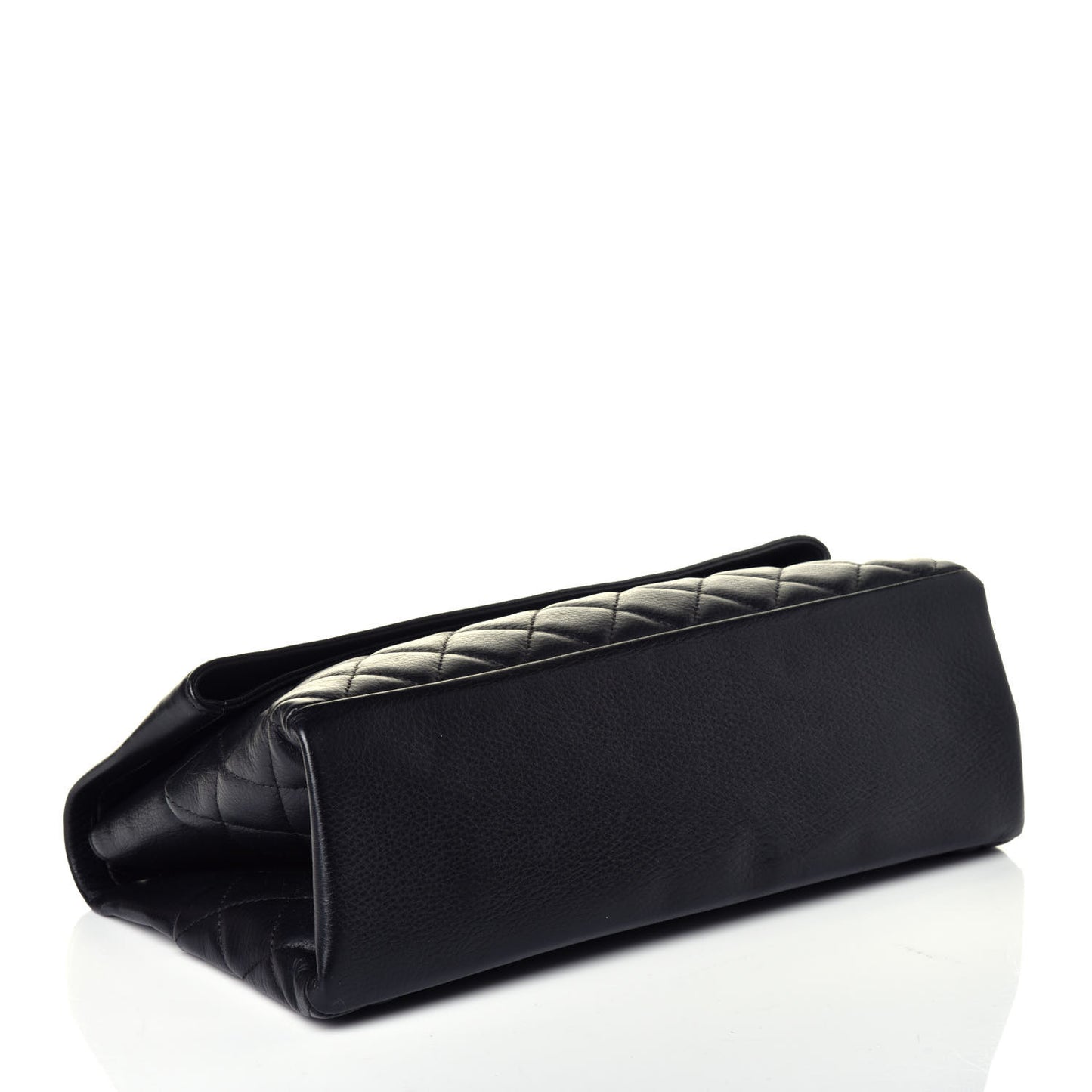 Distressed Calfskin Hamptons Flap Black