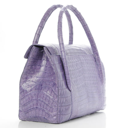 Nancy Gonzalez Crocodile Double Handle Satchel Violet 3 of 7