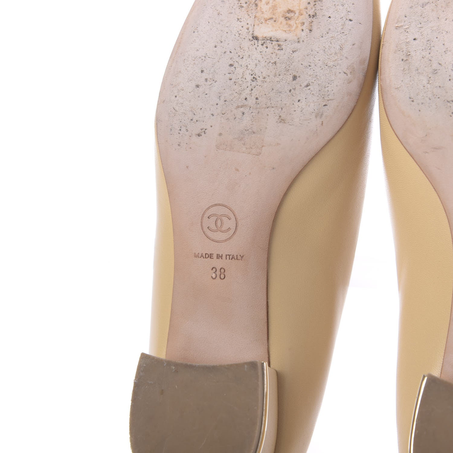 Chanel Lambskin Camellia Pumps 38 Beige 10 of 14