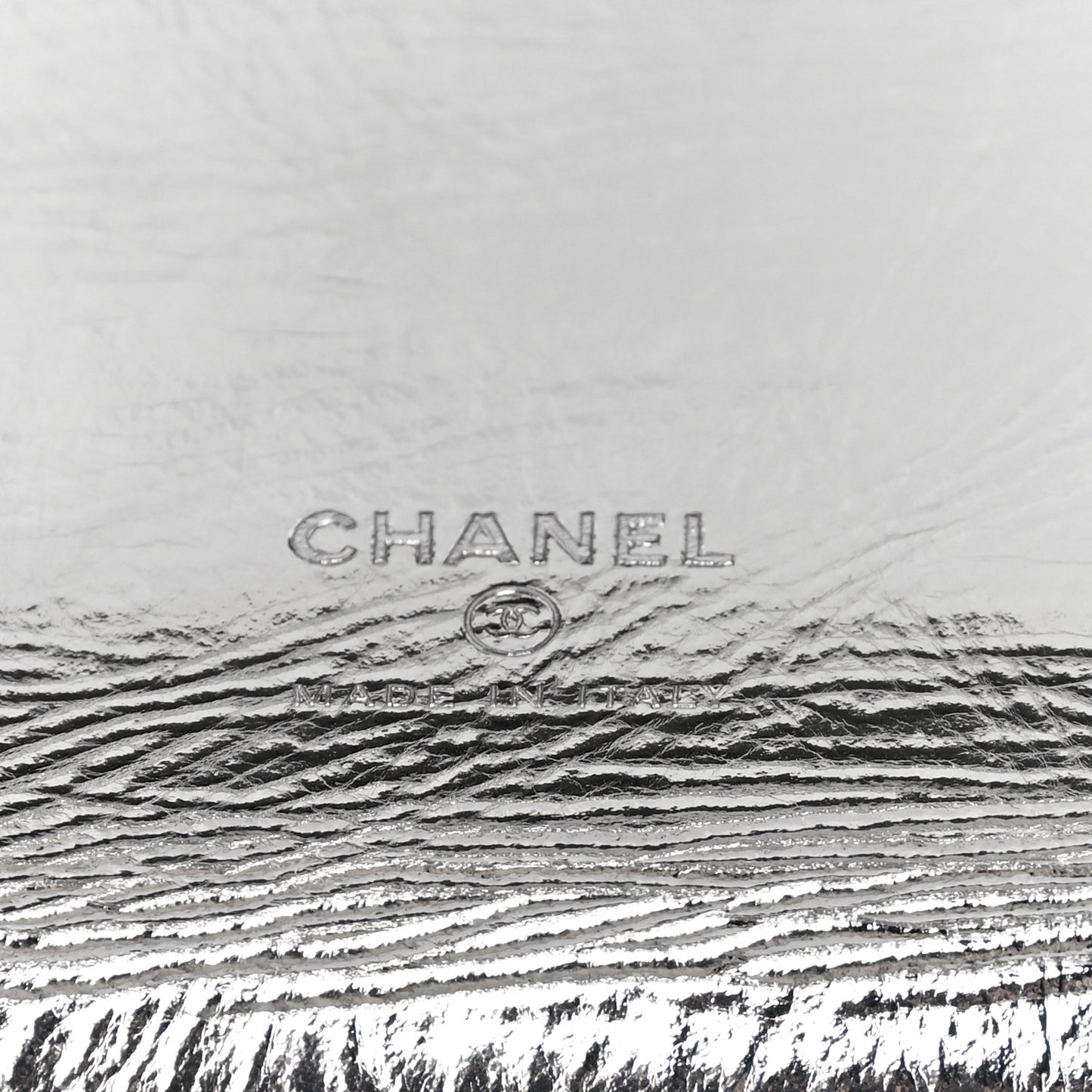Metallic Crumpled Calfskin Small 31 Pouch Silver