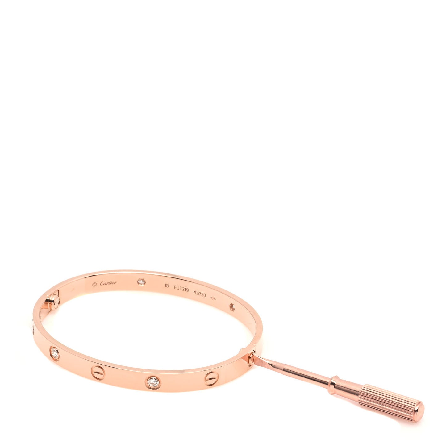 18K Pink Gold 4 Diamond LOVE Bracelet 18