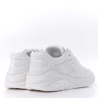 Chanel Sequin CC Sneakers 38.5 White 4 of 11