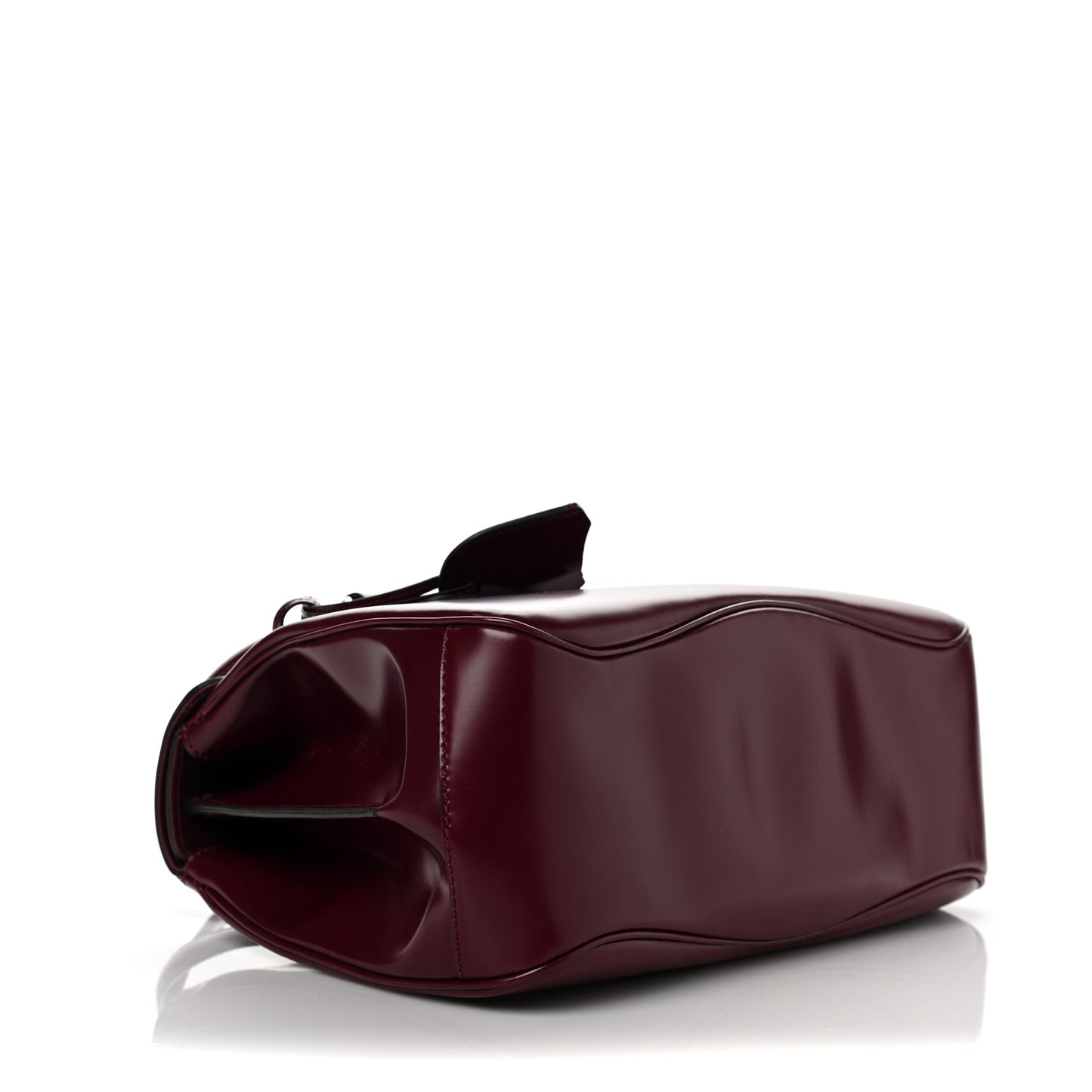 Regent Calfskin Lady Lock Top Handle Bag Purple Wine