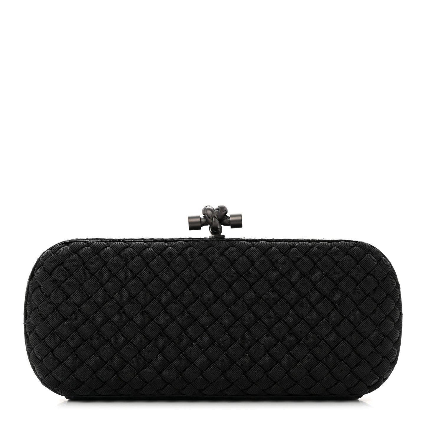 Satin Ayers Intreccio Impero Stretch Knot Clutch Black