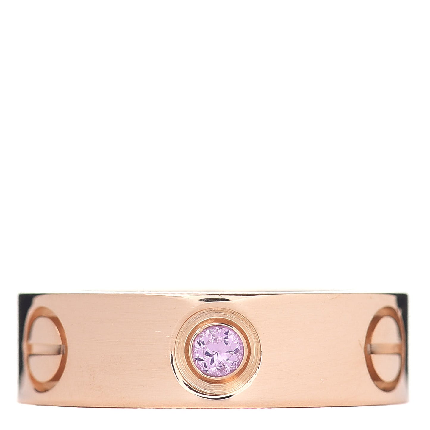 18K Pink Gold Pink Sapphire 5.5mm LOVE Ring 48 4.5