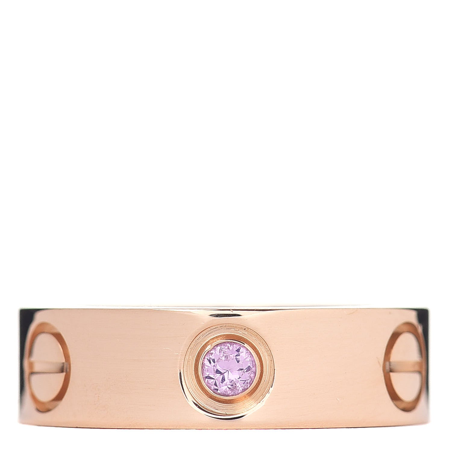 Cartier 18K Pink Gold Pink Sapphire 5.5mm LOVE Ring 48 4.5 1 of 4