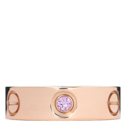 Cartier 18K Pink Gold Pink Sapphire 5.5mm LOVE Ring 48 4.5 1 of 4
