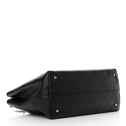 Chanel Deerskin Stitched Medium CC Shopping Tote Black 4 of 16