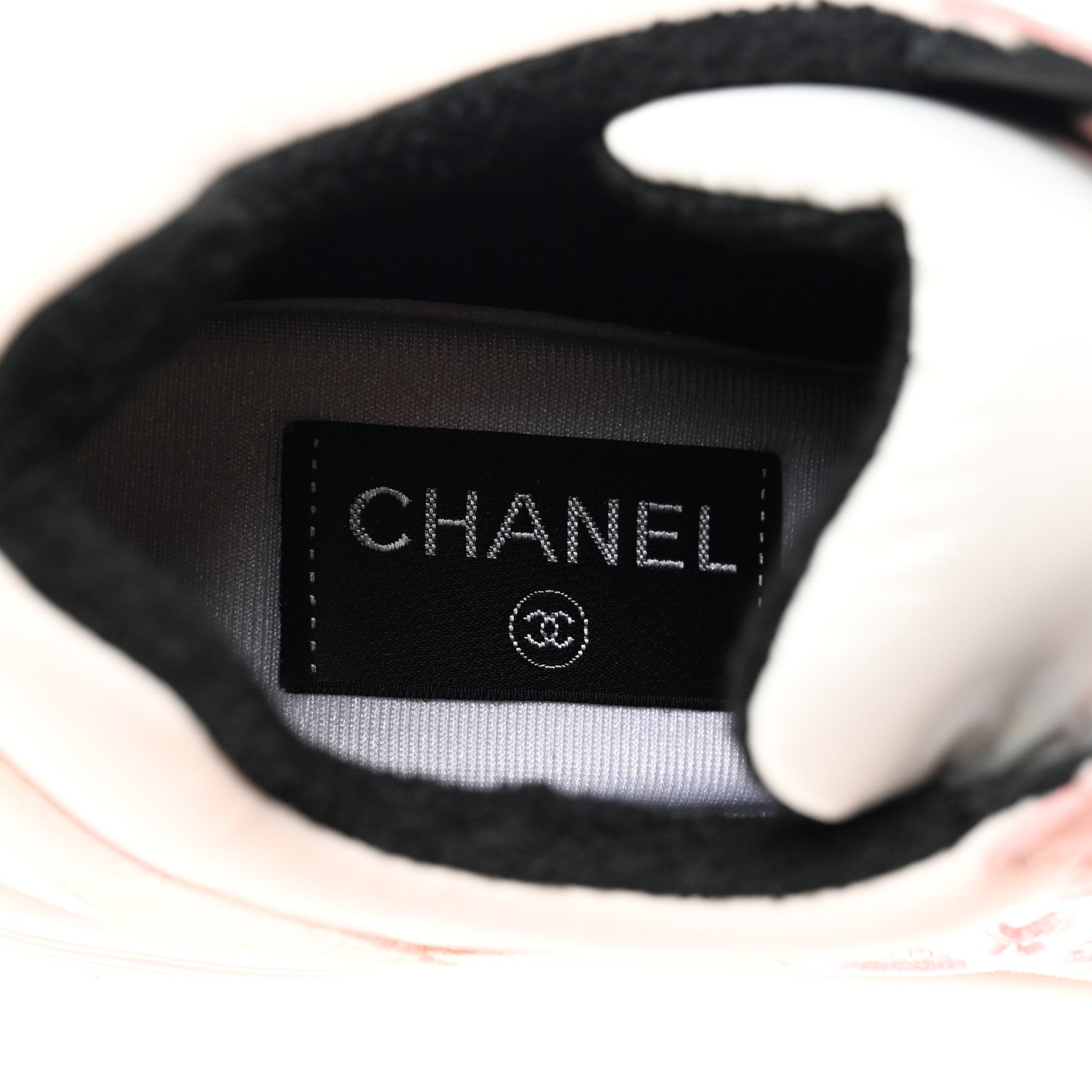 Chanel Nylon Lambskin Suede Calfskin CC Sneakers 38 Pink White Black 7 of 10