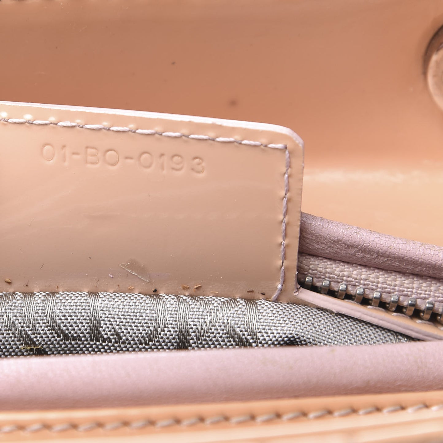 Patent Cannage Medium Lady Dior Beige