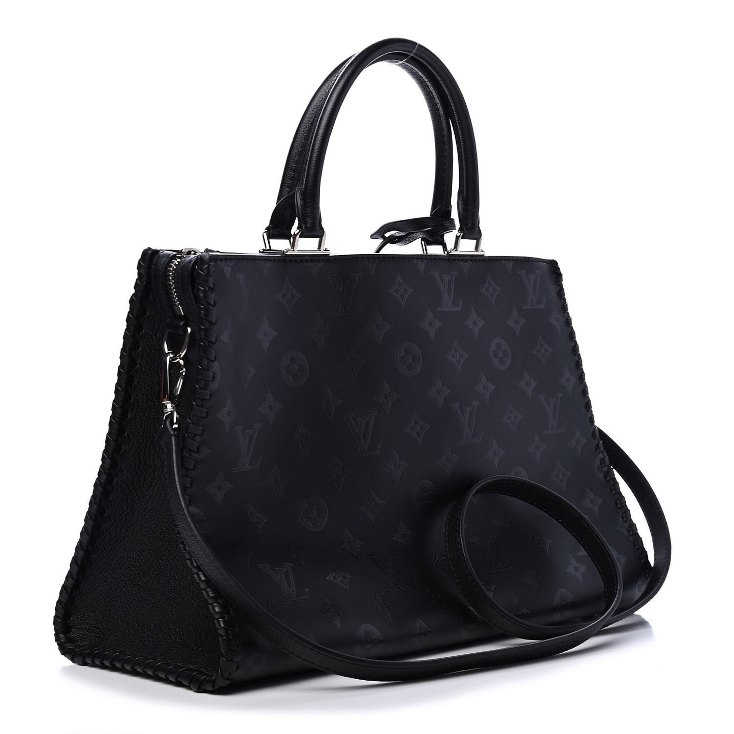 Monogram Cuir Plume Very Zipped Tote Black