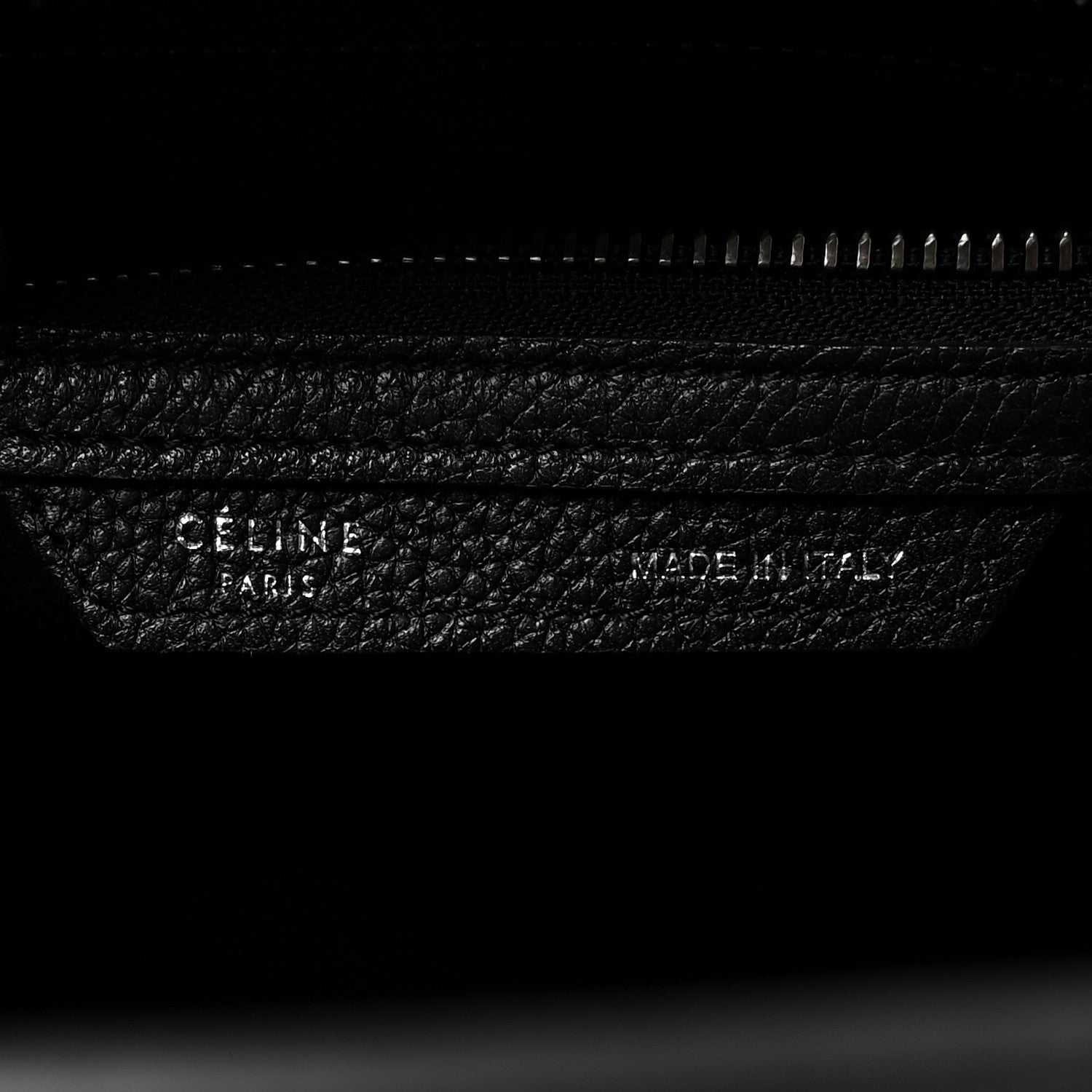 Celine Drummed Calfskin Micro Luggage Black 6 of 9
