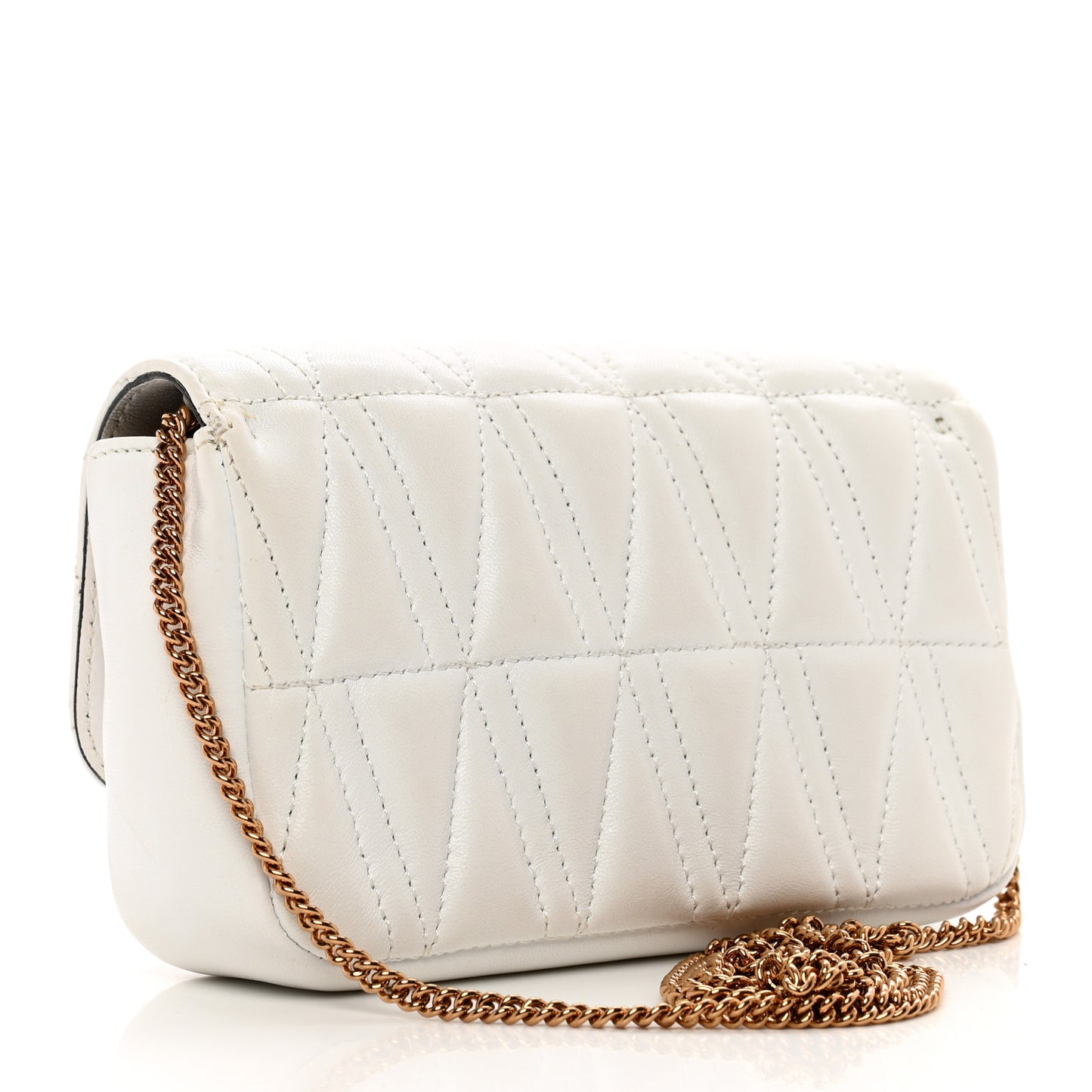 Nappa Quilted Virtus Evening Bag White