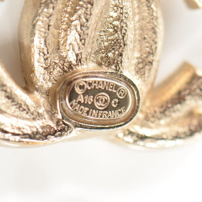 Chanel Crystal Double CC Earrings Light Gold 4 of 4