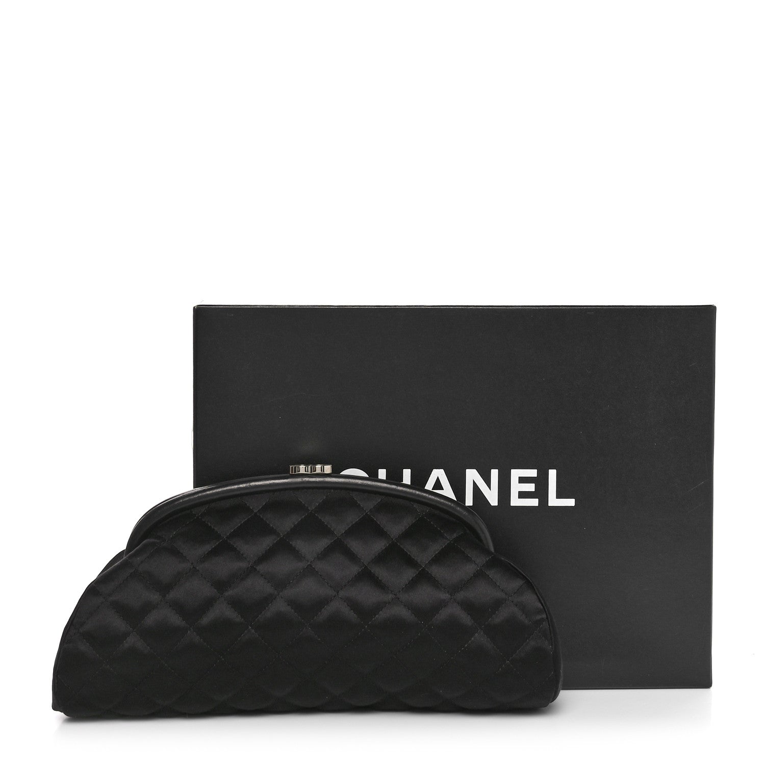 Chanel Satin Quilted Timeless Clutch Black 11 of 11