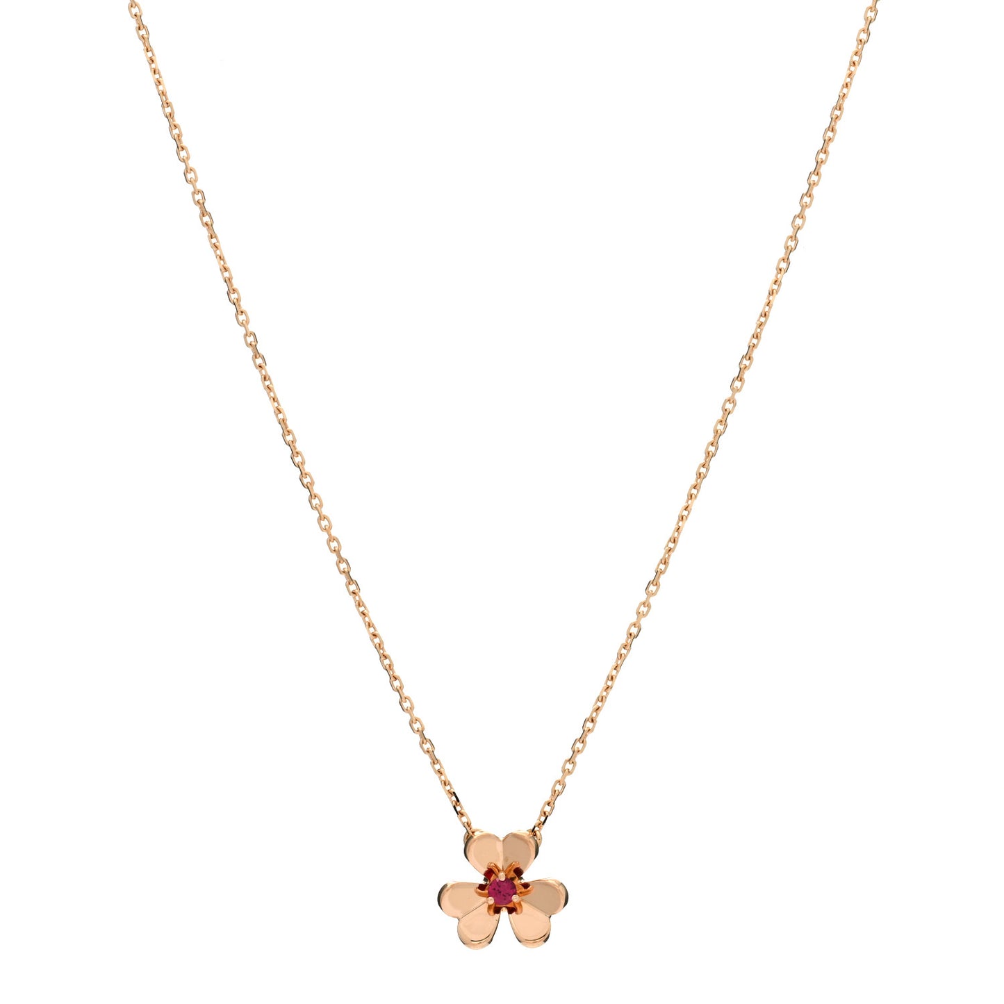 18K Rose Gold Ruby Mini Frivole Pendant Necklace